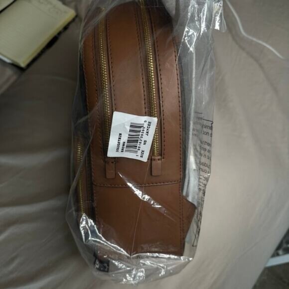 NWT MICHAEL KORS Jaycee Medium MK Logo Backpack Brown Coated Canvas - Picture 6 of 7